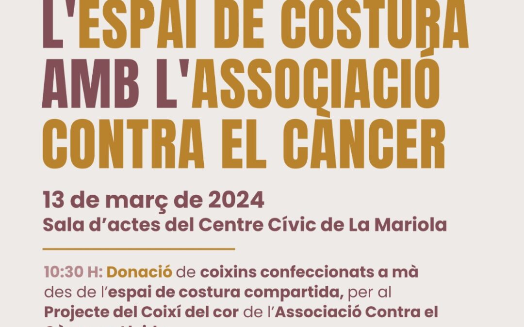 Jornada d’intercanvi de l’espai de costura amb l’associació contra el càncer